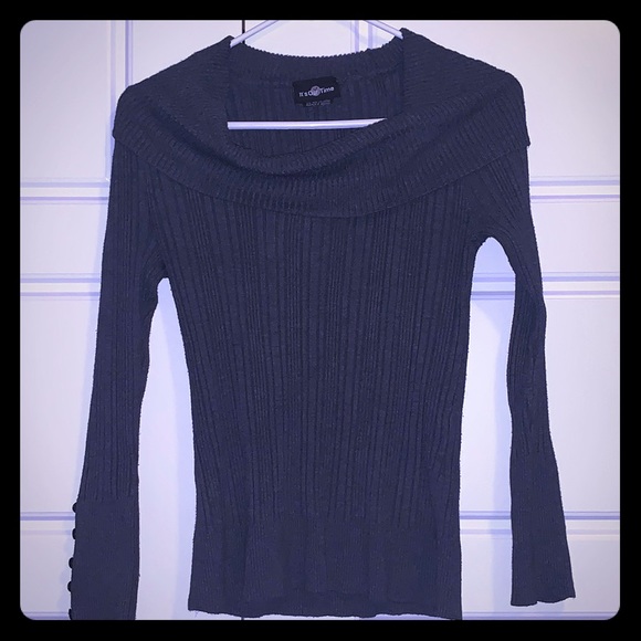 It's Our Time Sweaters - 3/$15🎉 COWL NECK RIBBED SWEATER BUTTONS SLEEVES